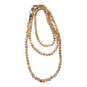 Peach Moonstone Gemstone Beaded Eyewear Chain or Necklace NWT 28”
